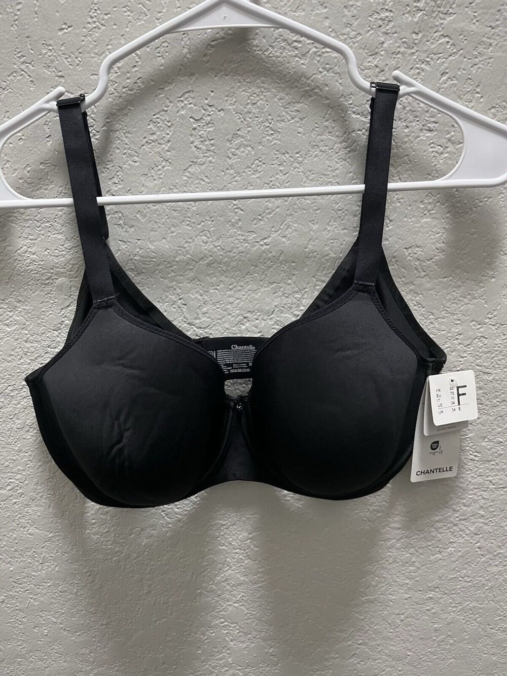 Chantelle Comfort Chic Full Coverage Bra 18J6 Black Size 34F DDD